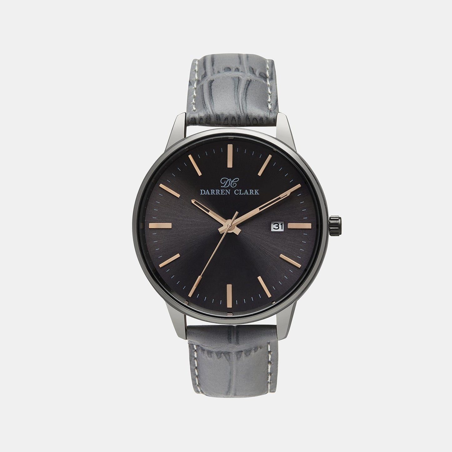 Men Quartz Grey Dial Analog Leather Watch 1001L-L0404