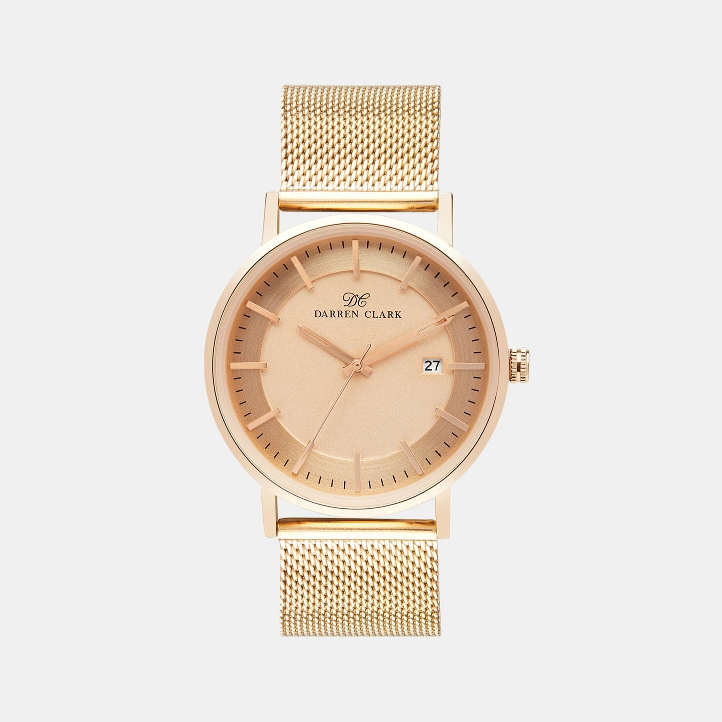 Men Quartz Rose Gold Dial Analog Mesh Watch 1004C-E0307