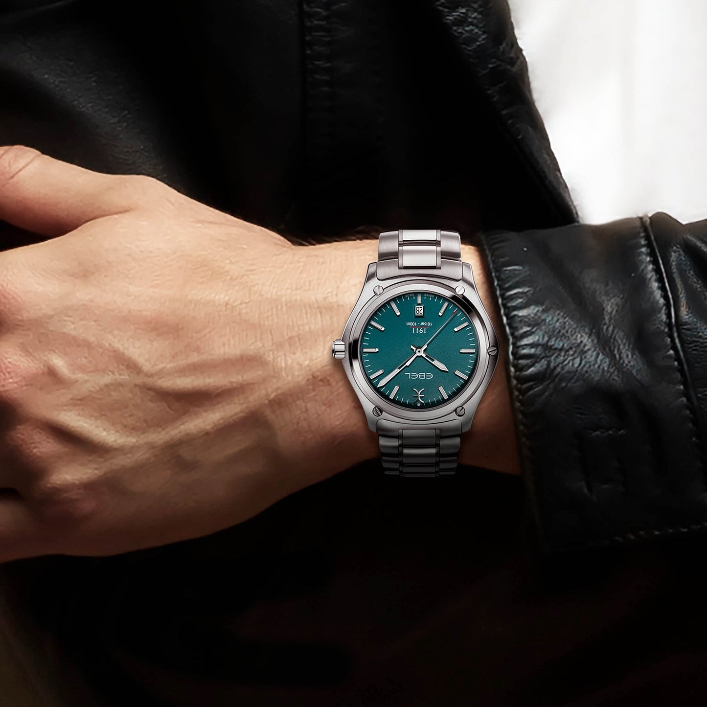 1911 Men Quartz Blue Dial Analog Stainless Steel Watch 1216585