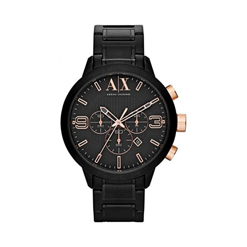 Armani Exchange Atlc Chronograph Black Dial Black Ion-Plated Mens Watch AX1350