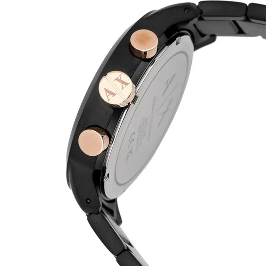 Armani Exchange Atlc Chronograph Black Dial Black Ion-Plated Mens Watch AX1350