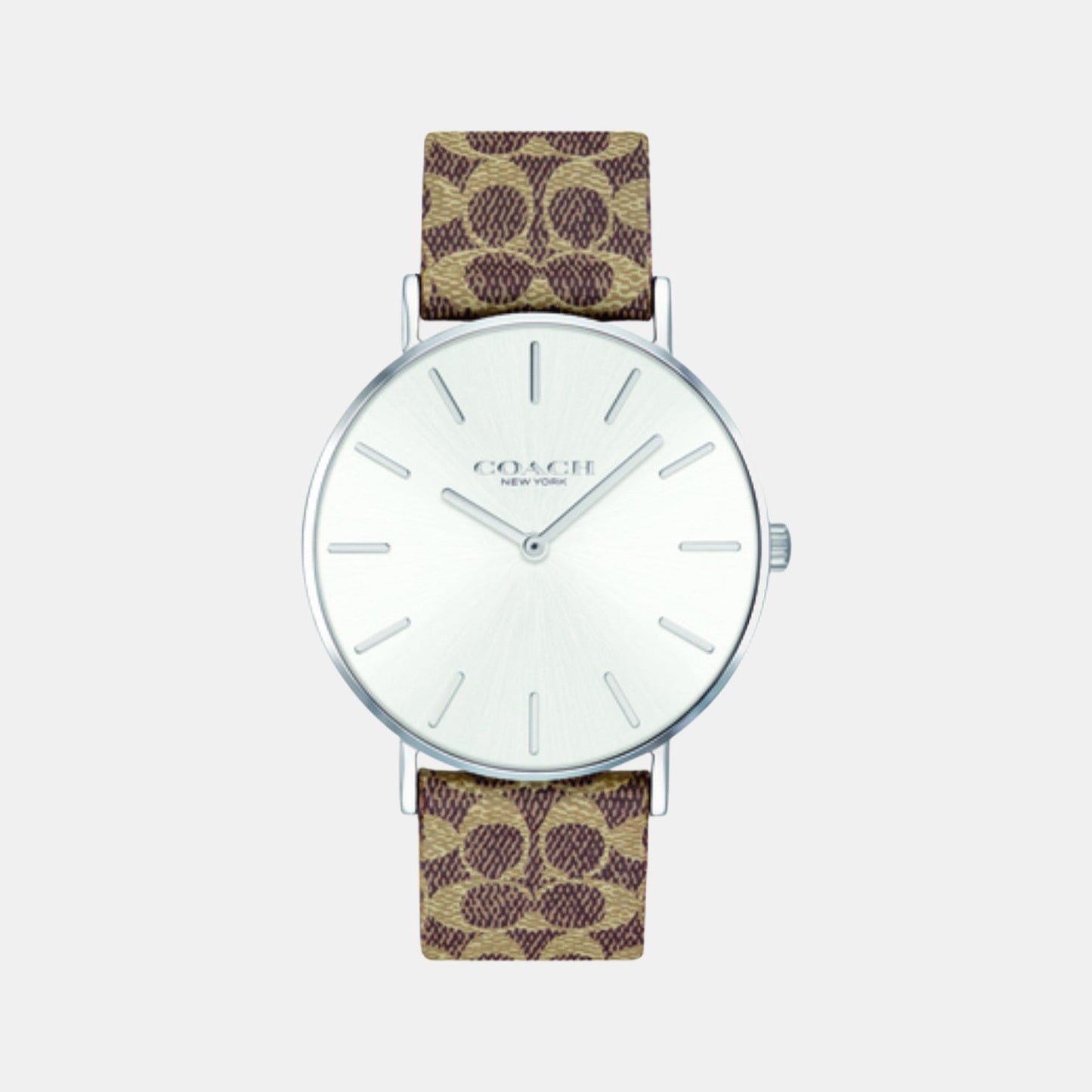 Perry Women Quartz Silver Dial Analog Leather Watch 14503122