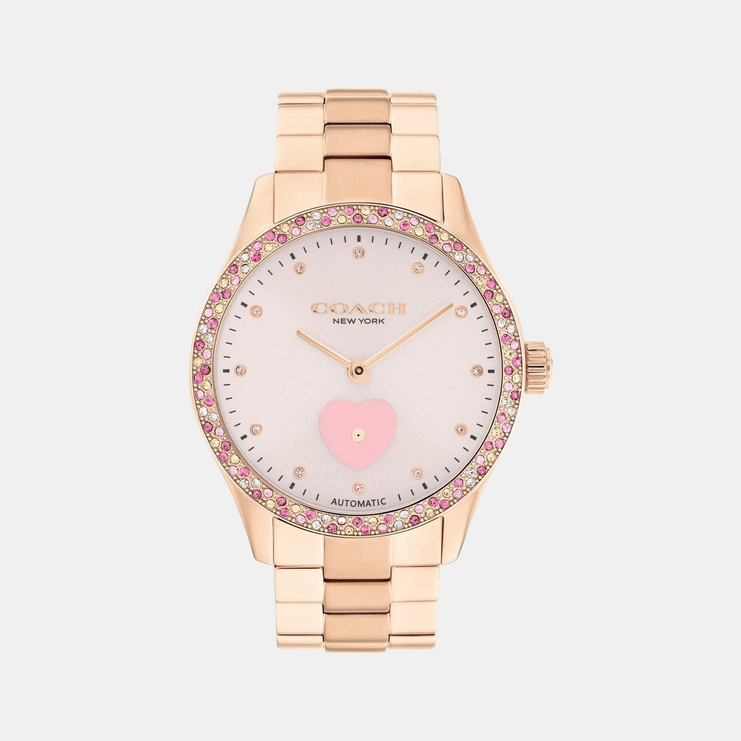 Brooks Women Automatic Pink Dial Analog Stainless Steel Watch 14504523
