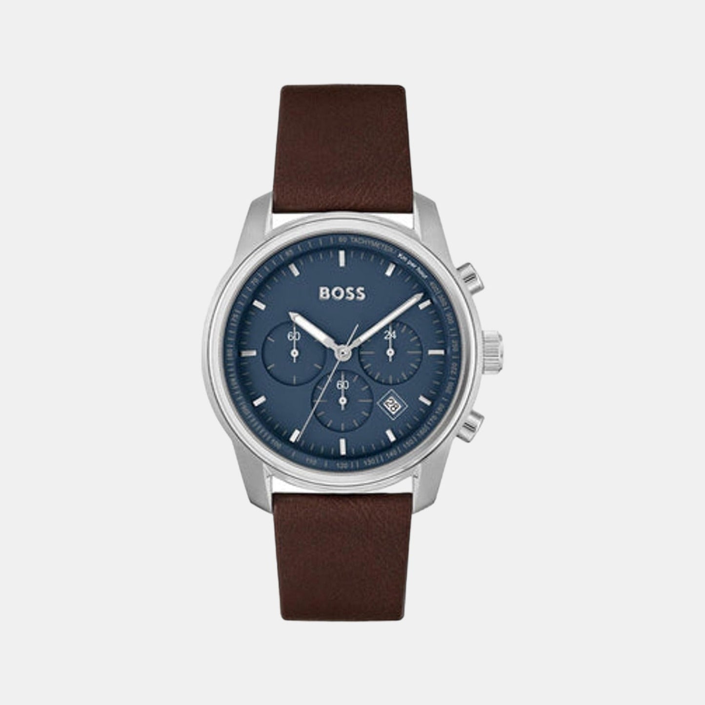 Trace Men Quartz Blue Dial Chronograph Leather Watch 1514002
