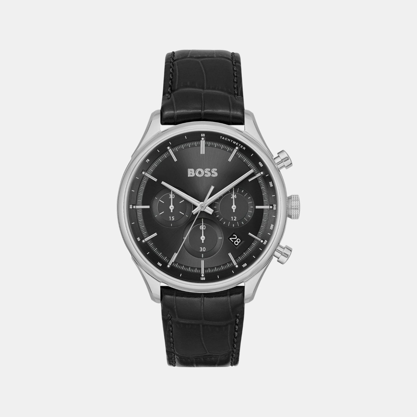 Gregor Men Quartz Black Dial Chronograph Leather Watch 1514049