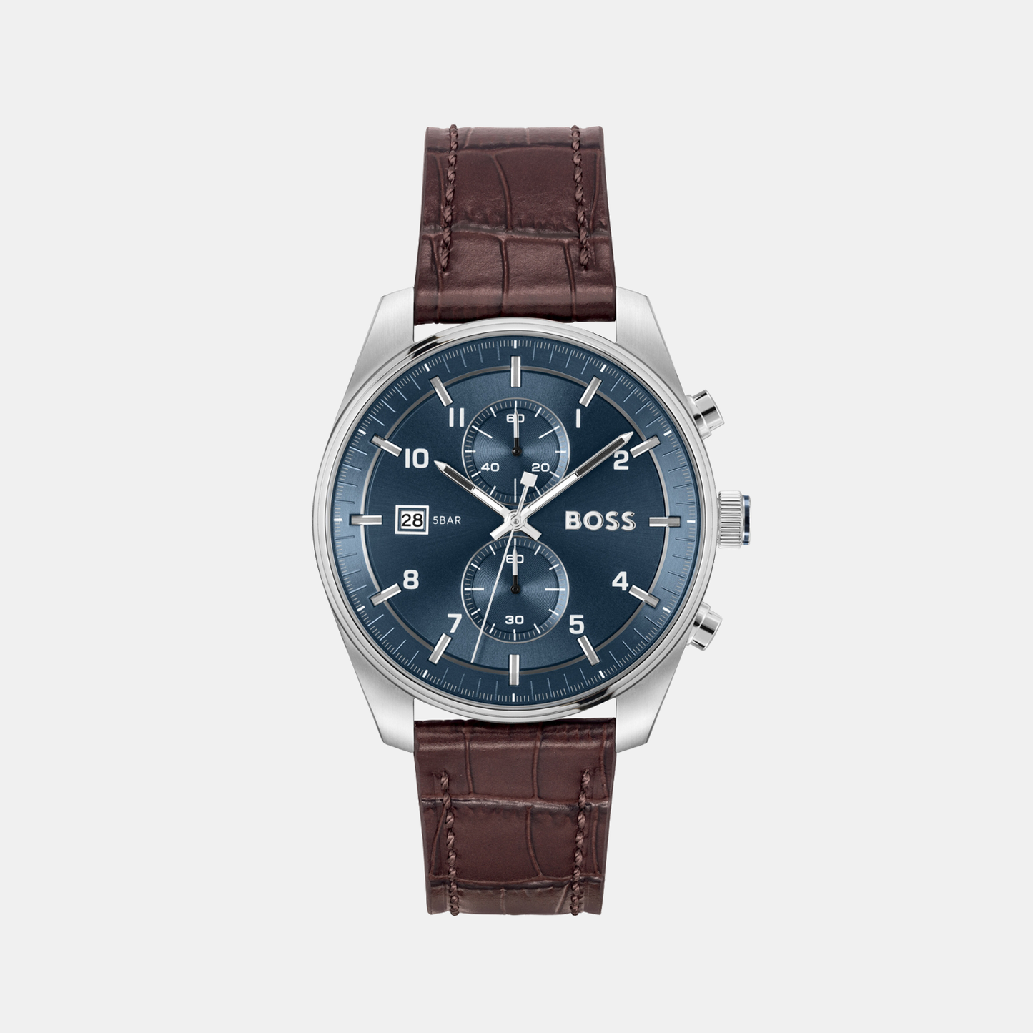 Skytraveller Men Quartz Blue Dial Chronograph Leather Watch 1514194