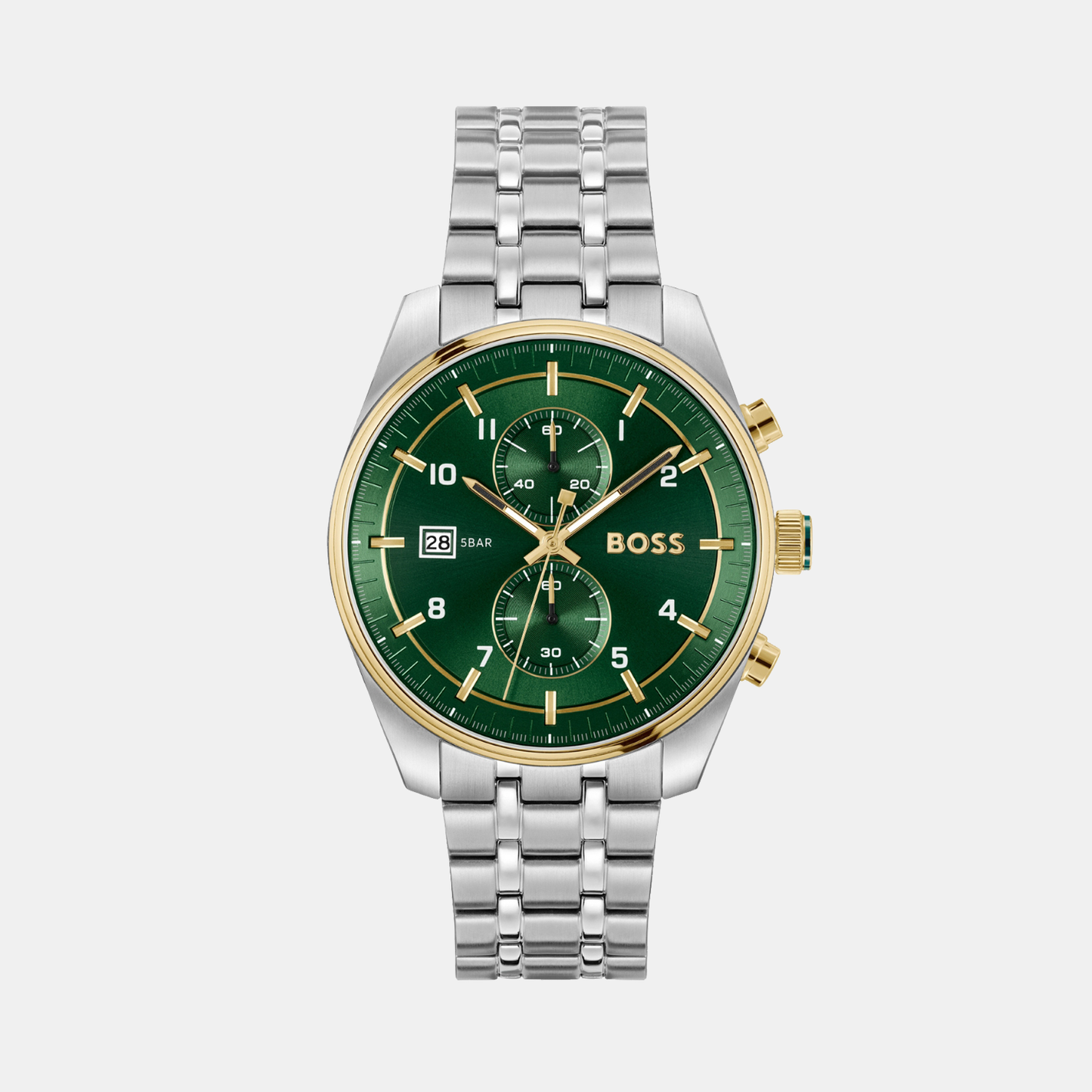 Skytraveller Men Quartz Green Dial Chronograph Stainless Steel Watch 1514195
