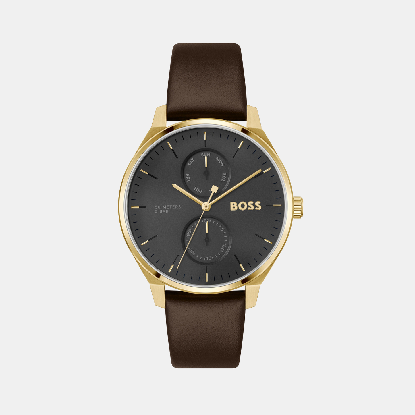 Tyler Men Quartz Black Dial Multi-Function Leather Watch 1514214