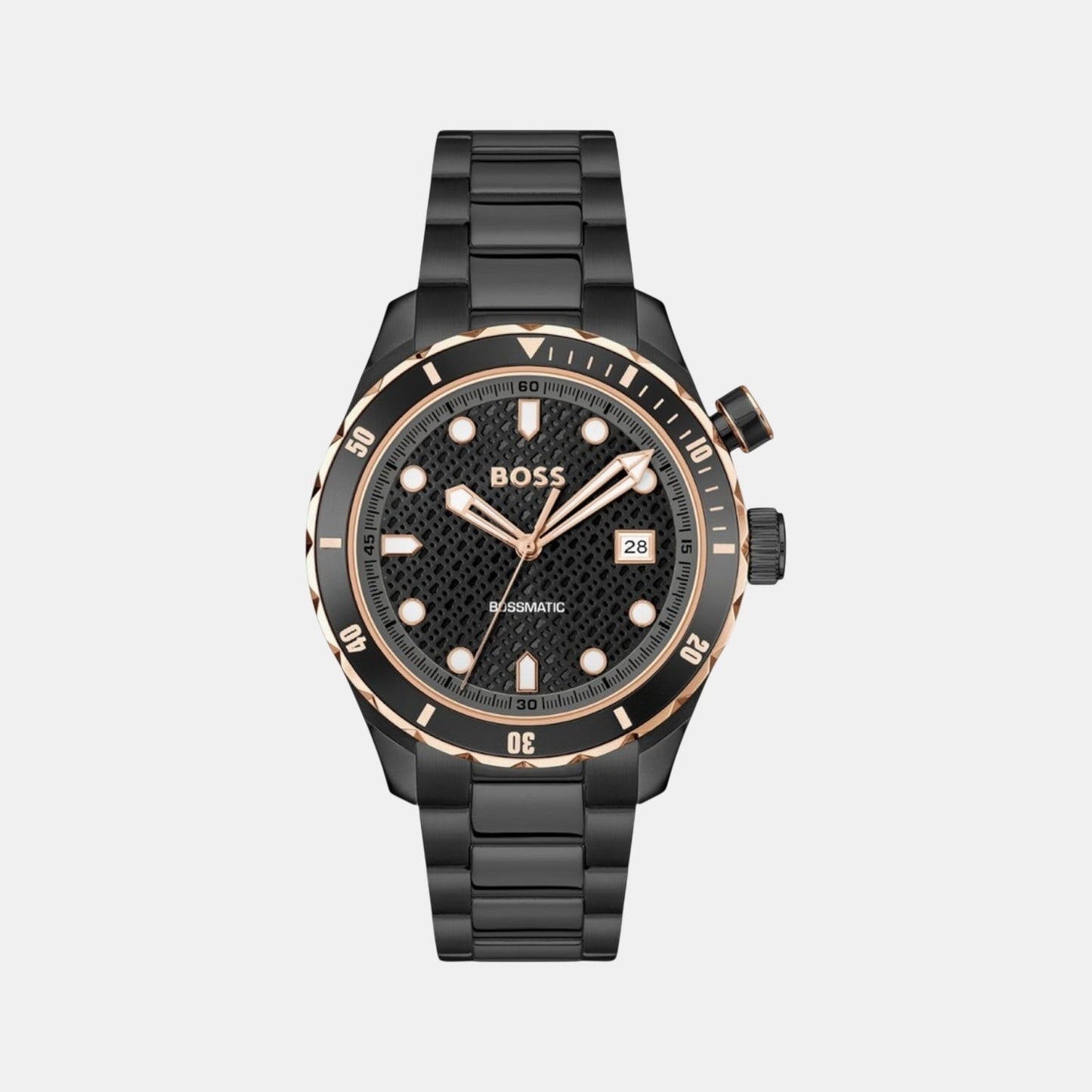 Bossmatic Men Automatic Black Dial Analog Stainless Steel Watch 1514215