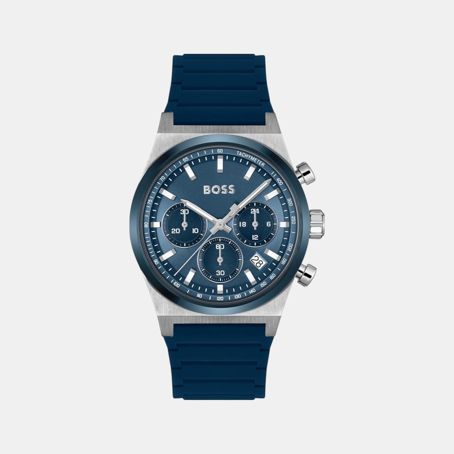 Candor Chrono Men Quartz Blue Dial Chronograph Silicone Watch 1514243
