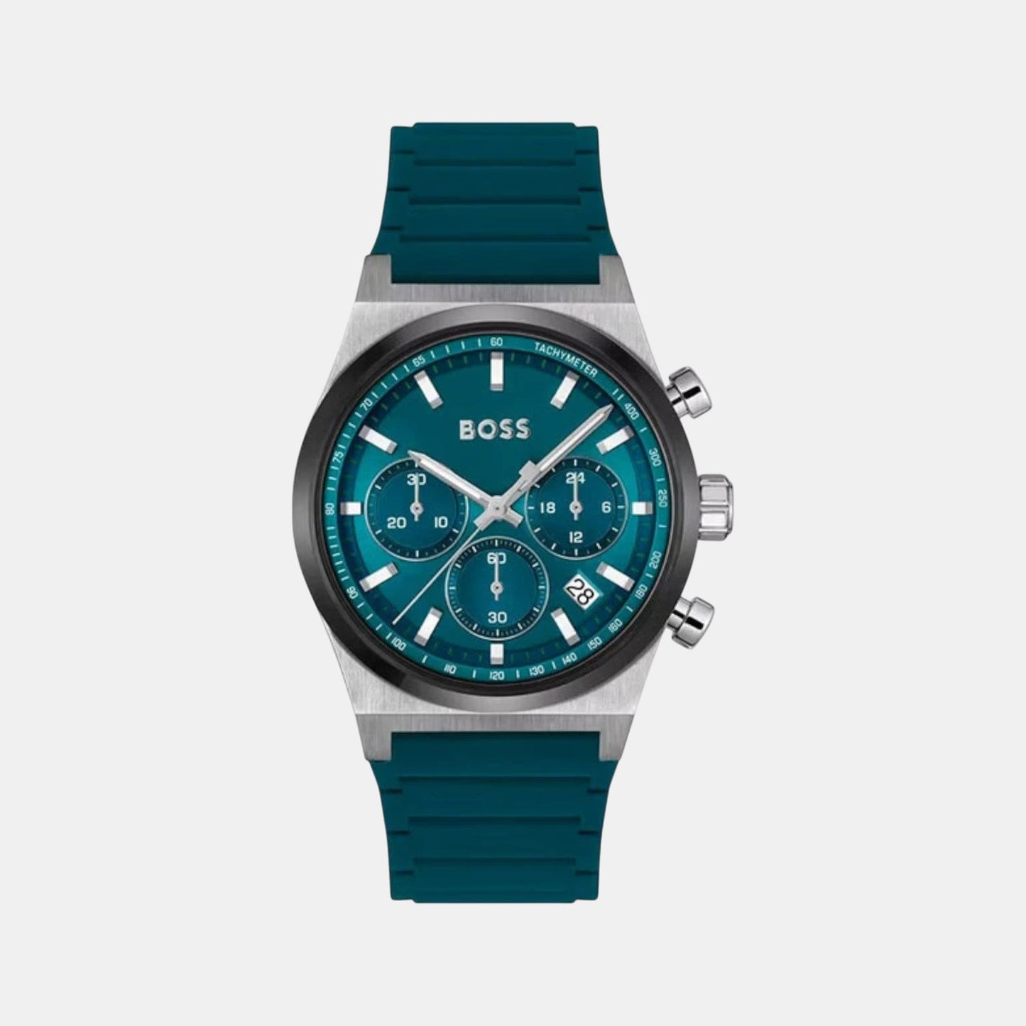 Candor Chrono Men Quartz Green Dial Chronograph Silicone Watch 1514244