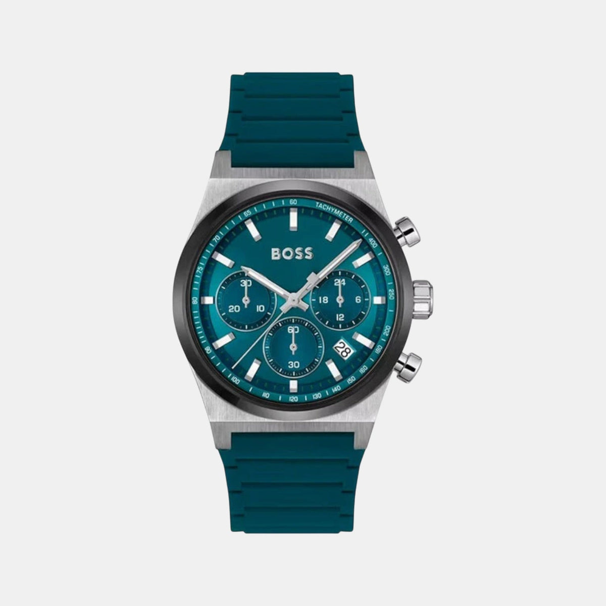 Candor Chrono Men Quartz Green Dial Chronograph Silicone Watch 1514244