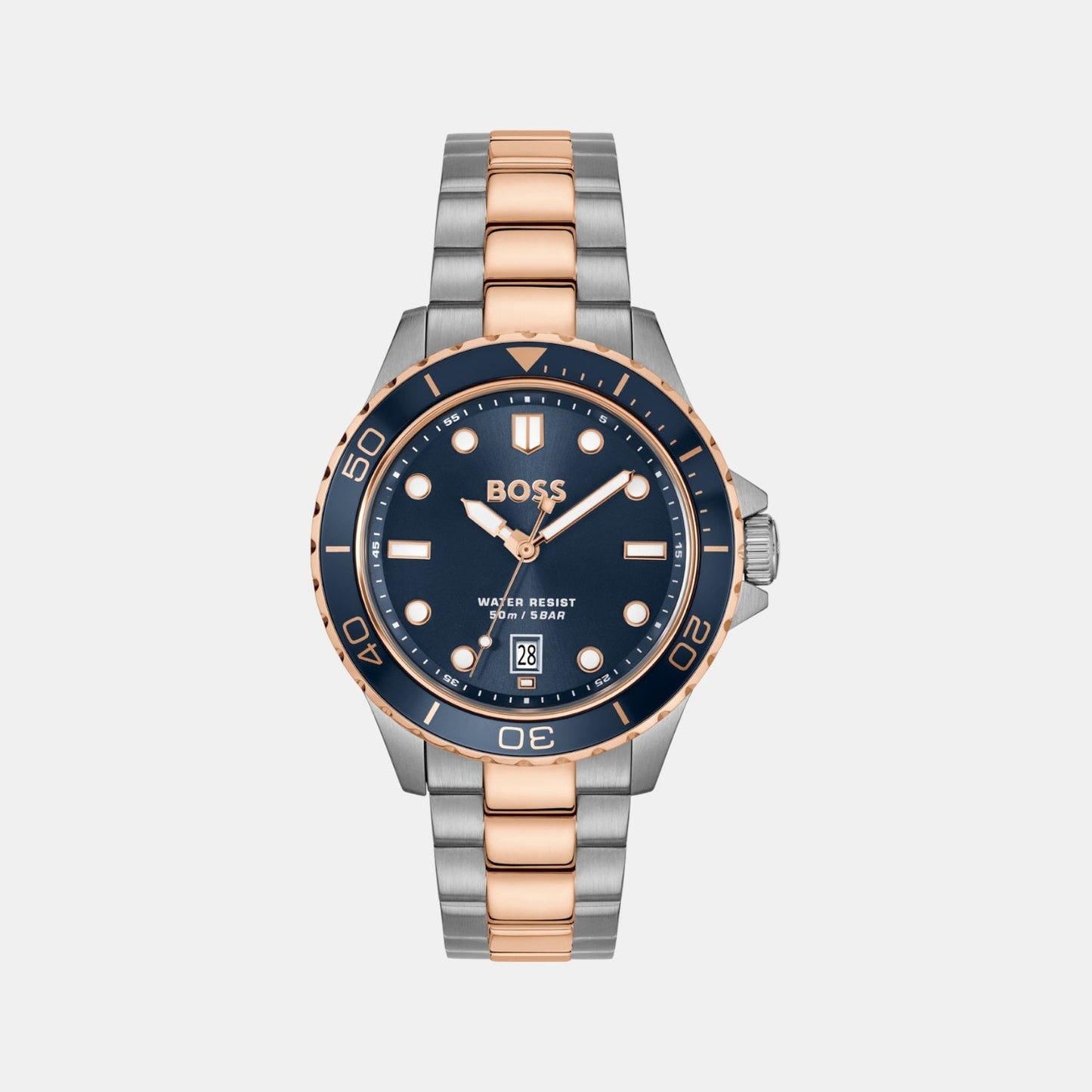 Troper Sport Men Quartz Blue Dial Analog Stainless Steel Watch 1514296