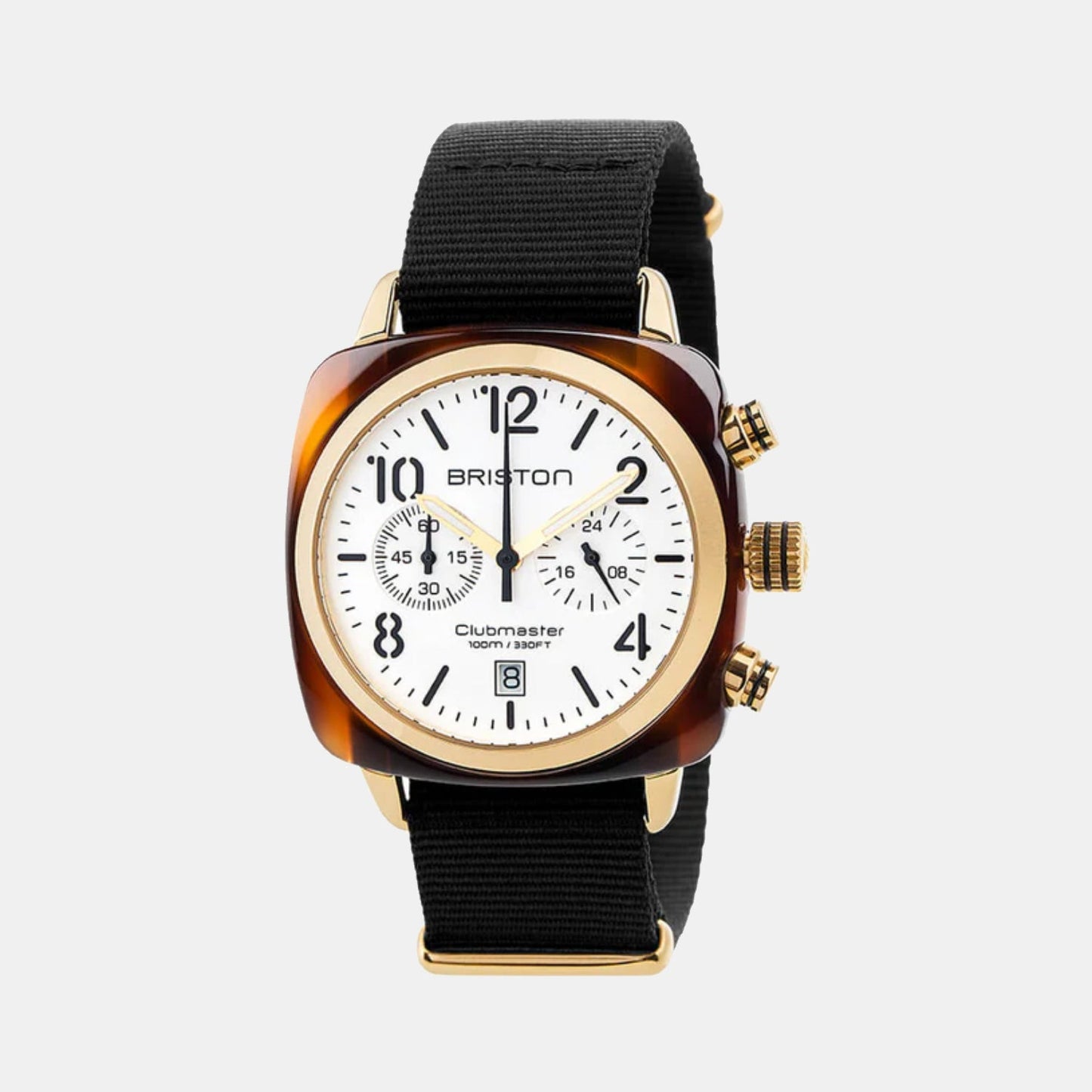 Clubmaster Classic Men Quartz White Dial Chronograph Nato Watch 17140.PYA.T.2.NB