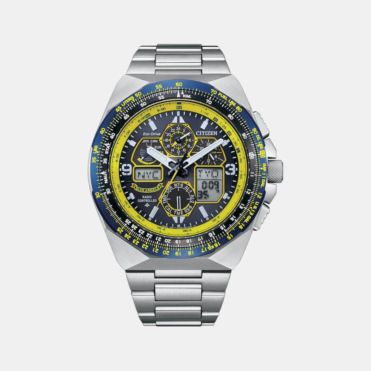 Promaster Men Quartz Blue Dial Chronograph Stainless Steel Watch JY8125-54L