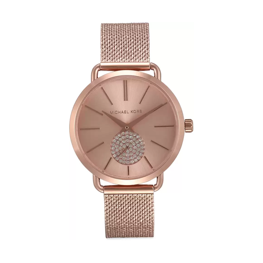 Michael Kors Portia Rose Gold Dial Analogue Womens Watch - MK3845