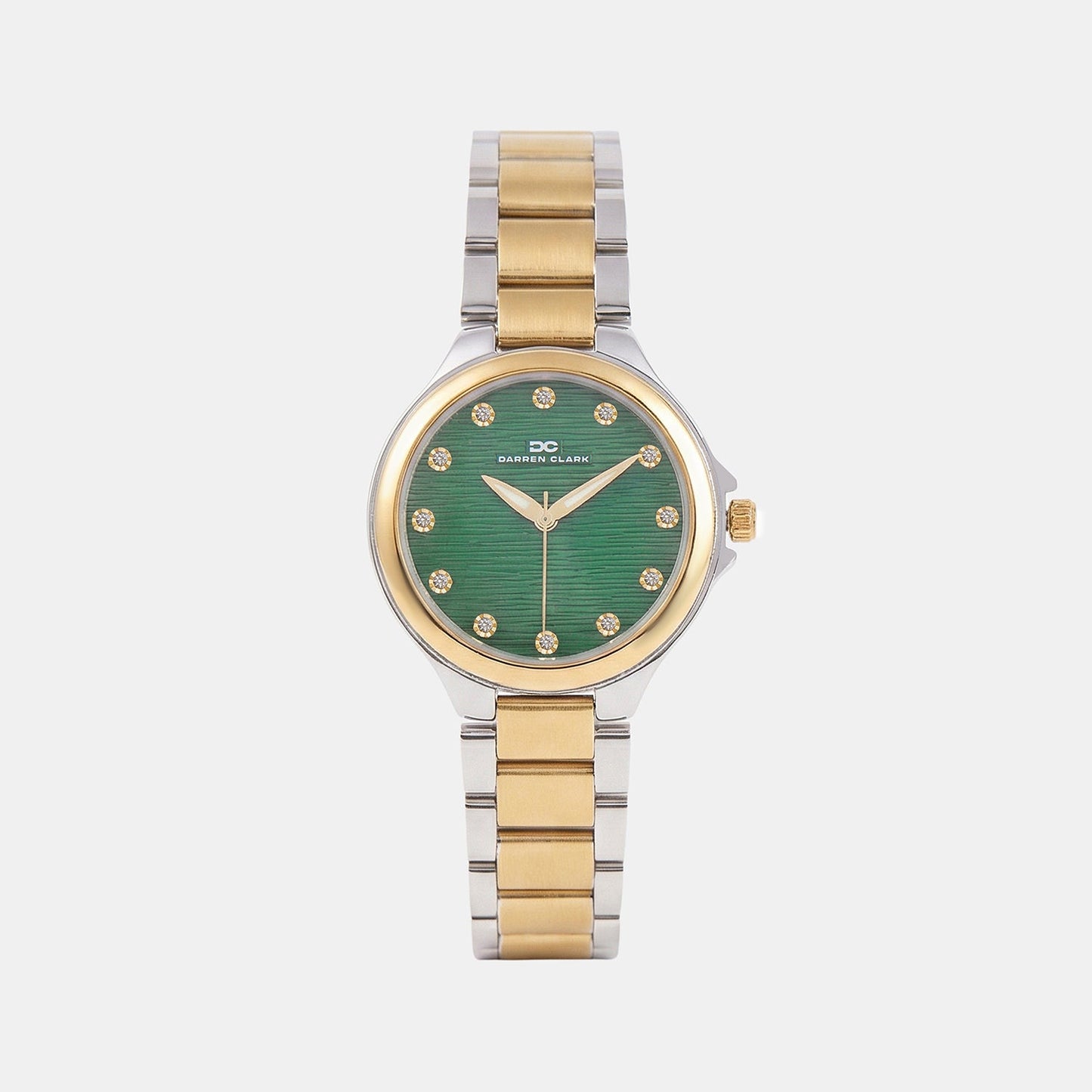 Women Quartz Green Dial Analog Metal Watch 2014D-M1214