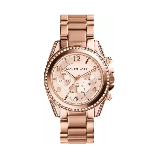 Michael Kors Blair Round Analog Rose Dial Ladies Watch - MK5263