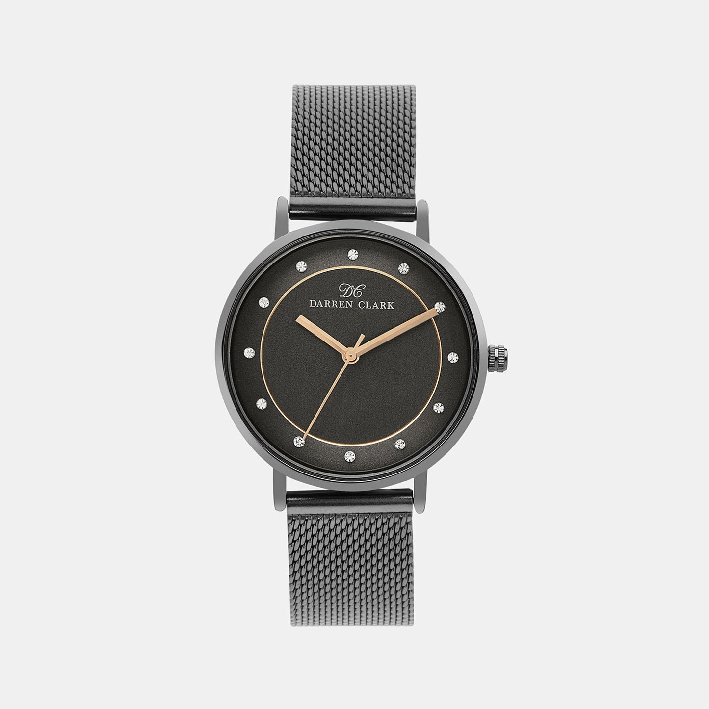 Women Quartz Black Dial Analog Mesh Watch 2005F-E0404