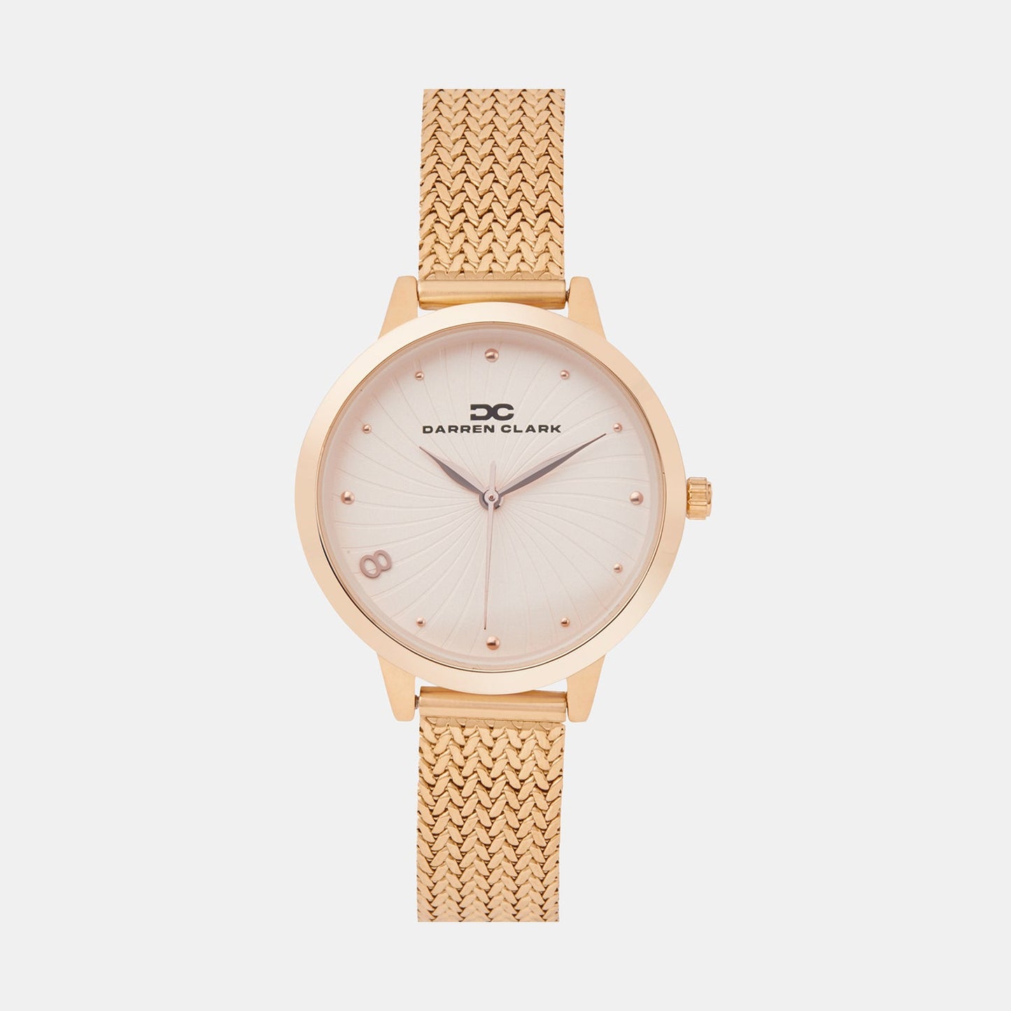 Women Quartz Pink Dial Analog Mesh Watch 2006C-E0307