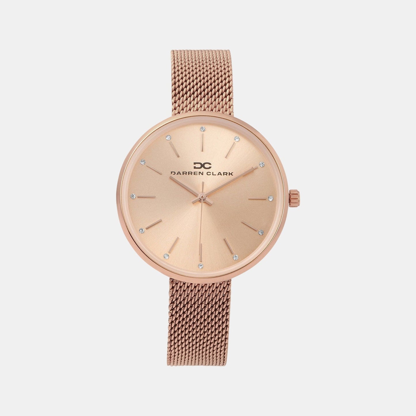 Women Quartz Pink Dial Analog Mesh Watch 2007C-E0307