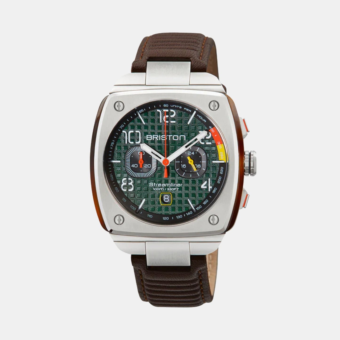 Streamliner Urban Men Quartz Green Dial Chronograph Leather Watch 24142.S.T.16.LBR
