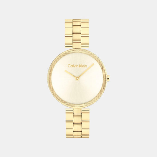 Gleam Women Quartz Champagne Dial Analog Stainless Steel Watch 25100014