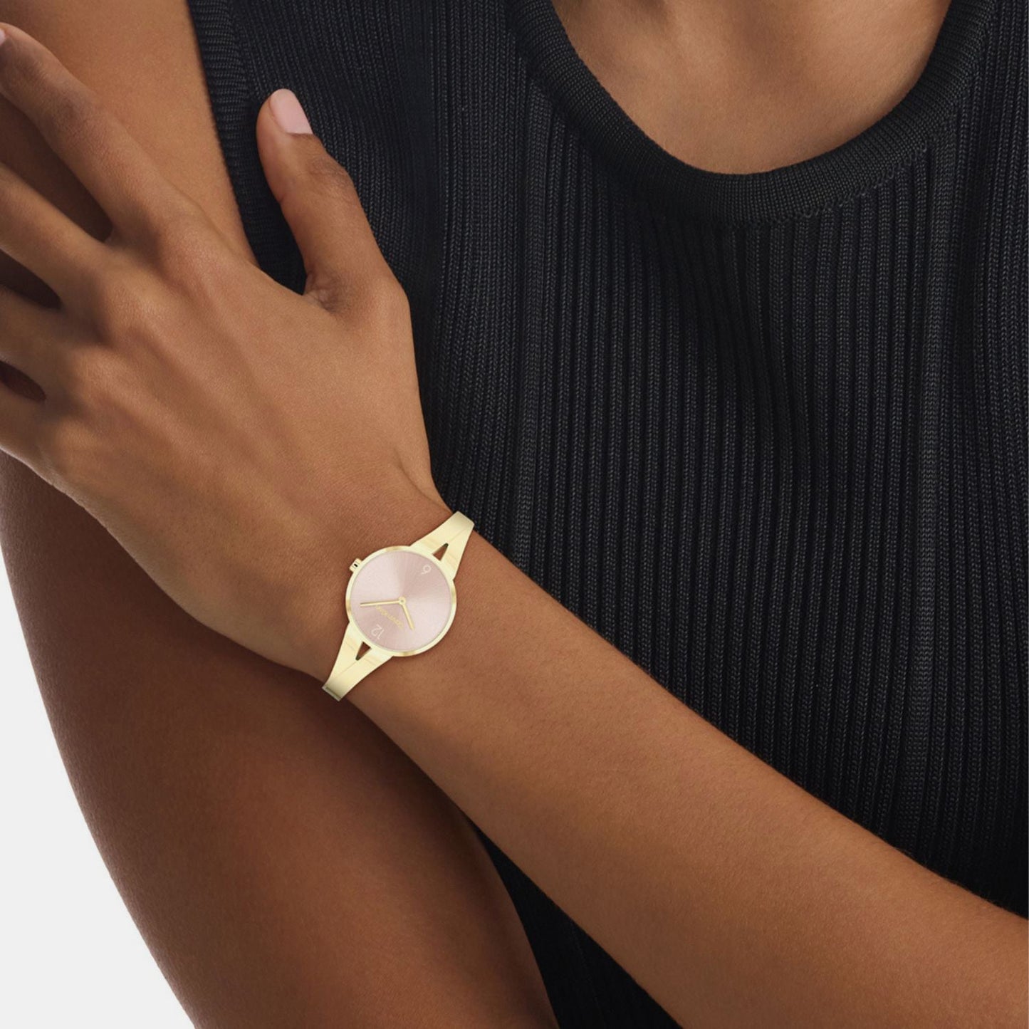 Joyful Women Quartz Pink Dial Analog Stainless Steel Watch 25100027