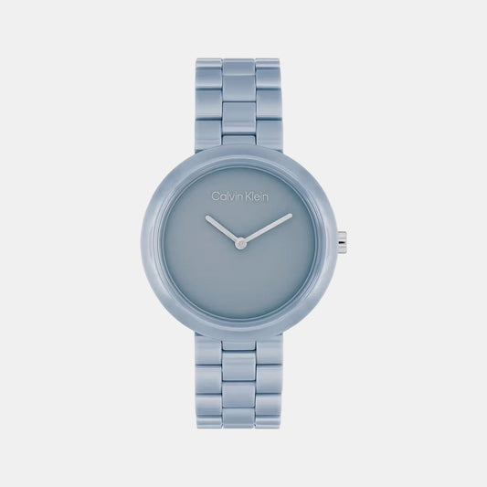 Ck Pure Women Quartz Blue Dial Analog Stainless Steel Watch 25100074