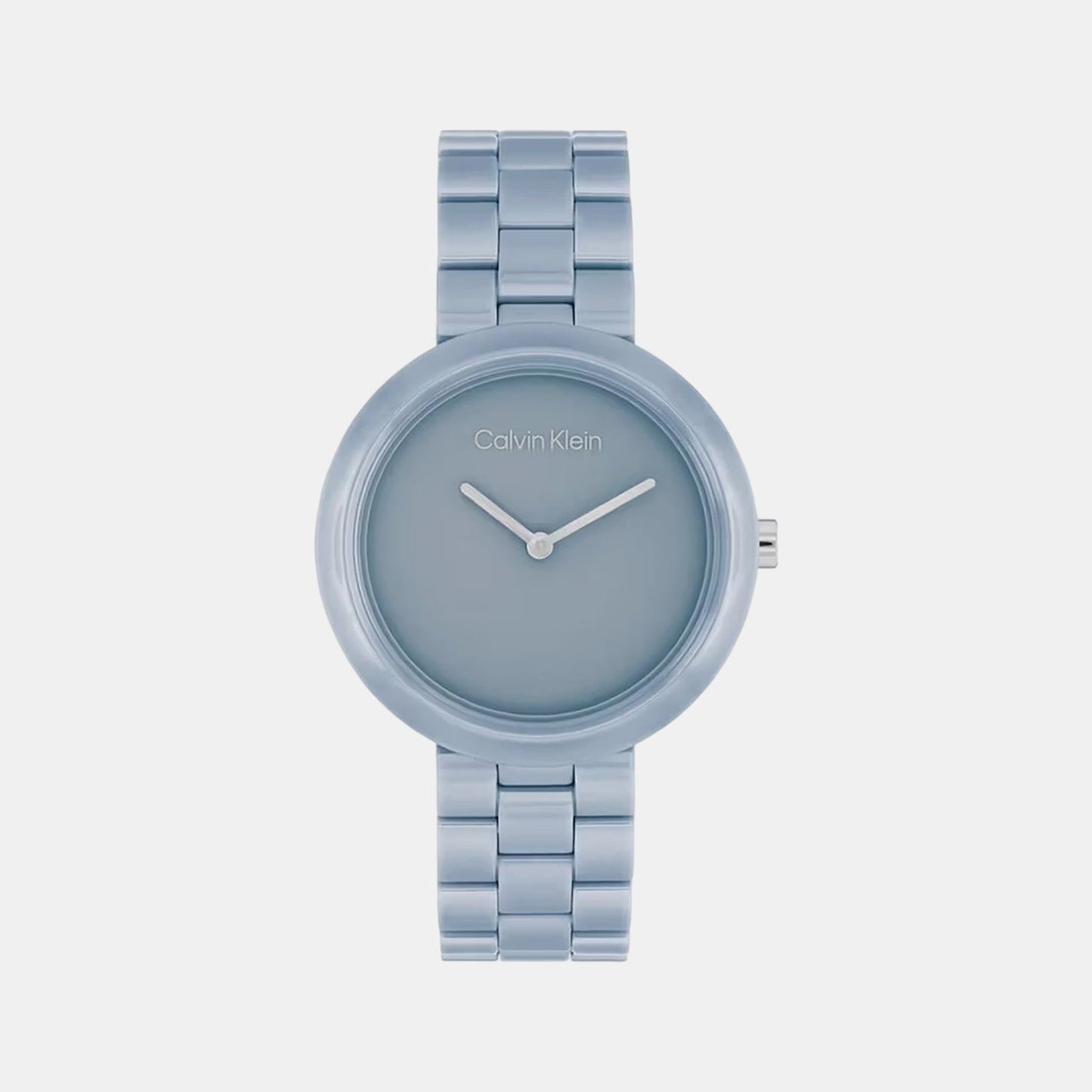 Ck Pure Women Quartz Blue Dial Analog Ceramic Watch 25100074
