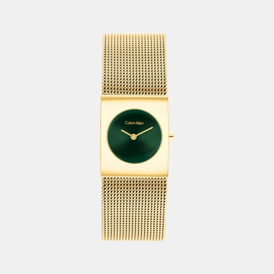Ck Pulse Women Quartz Green Dial Analog Mesh Watch 25100136