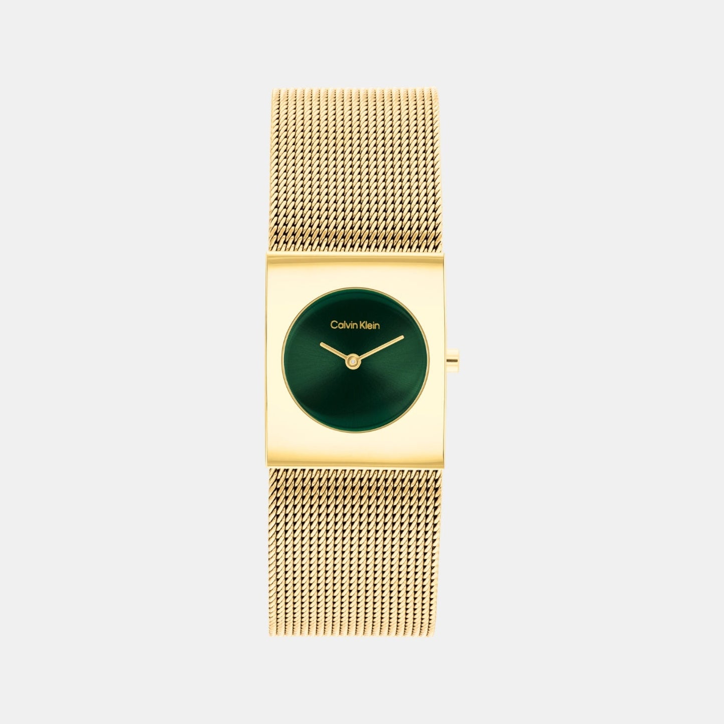 Ck Pulse Women Quartz Green Dial Analog Mesh Watch 25100136