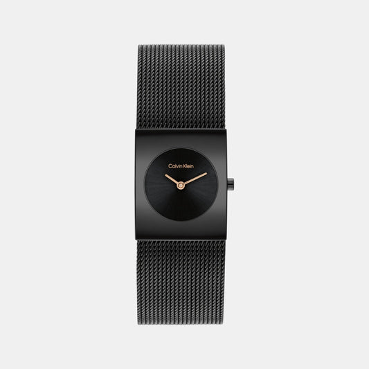 Ck Pulse Women Quartz Black Dial Analog Mesh Watch 25100138