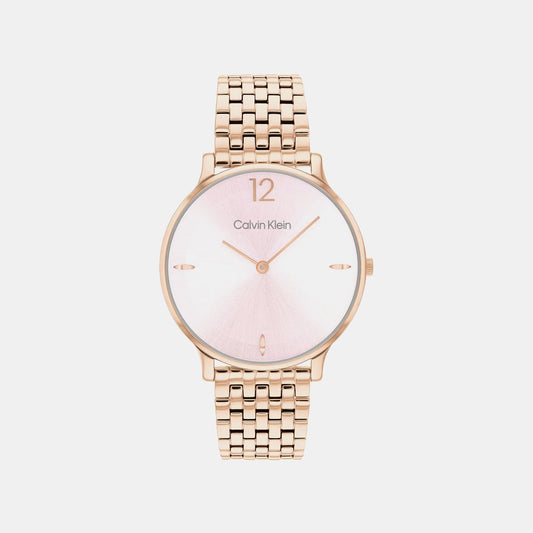 Luxe Women Quartz Pink Dial Analog Stainless Steel Watch 25100170