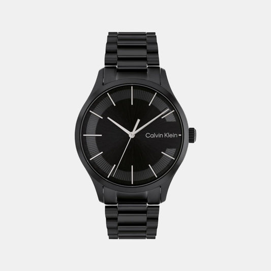 Ck Iconic Unisex Quartz Black Dial Analog Stainless Steel Watch 25200040