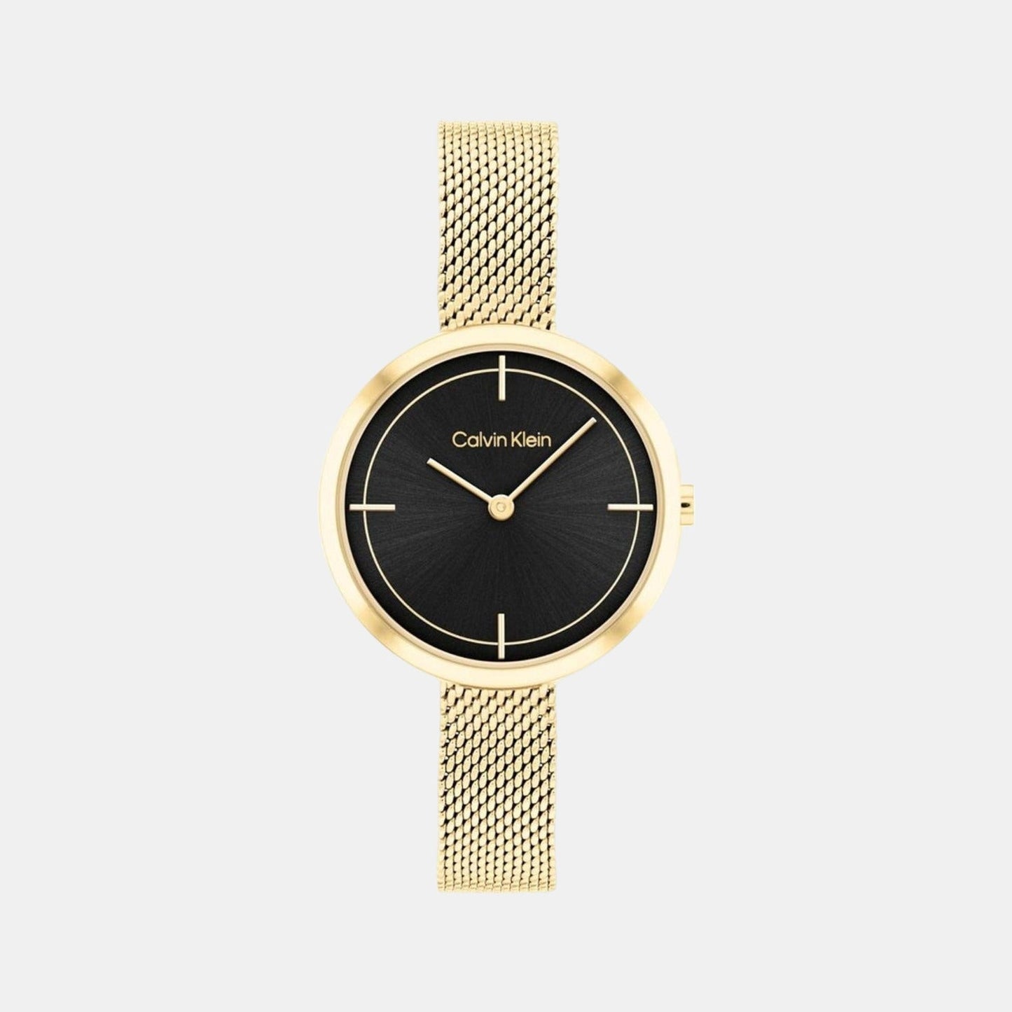 Ck Iconic Women Quartz Black Dial Analog Mesh Watch 25200186