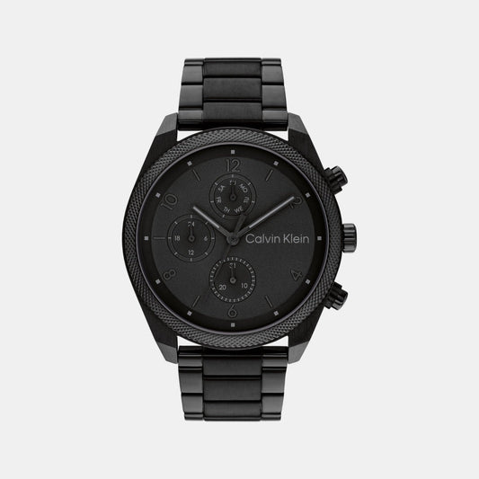Impact Men Quartz Black Dial Chronograph Stainless Steel Watch 25200359