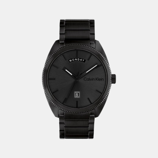 Progress Men Quartz Black Dial Analog Stainless Steel Watch 25200448