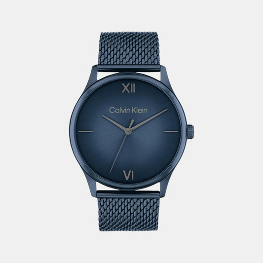 Ascend Men Quartz Blue Dial Analog Stainless Steel Watch 25200451