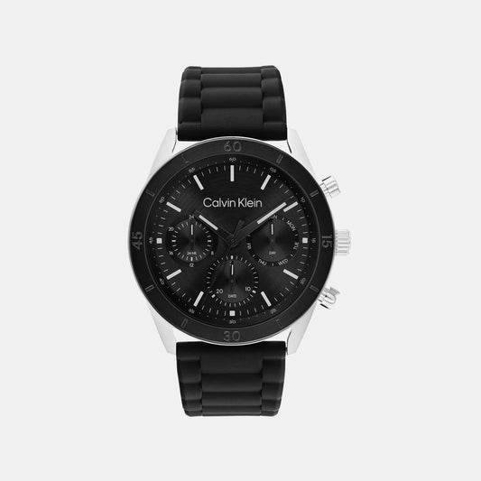 Performance Men Quartz Black Dial Analog Silicone Watch 25200559