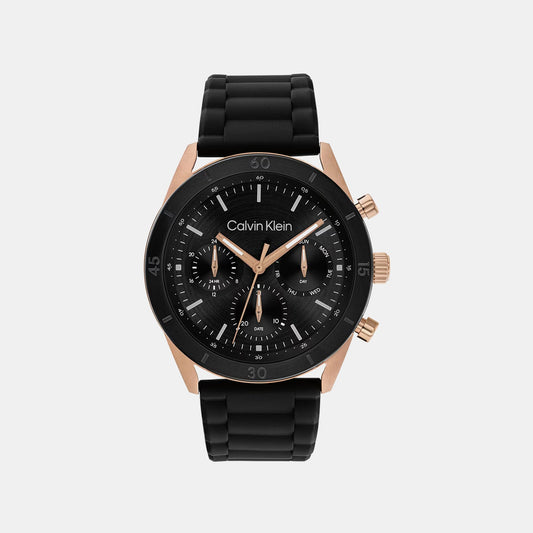Performance Men Quartz Black Dial Analog Silicone Watch 25200567