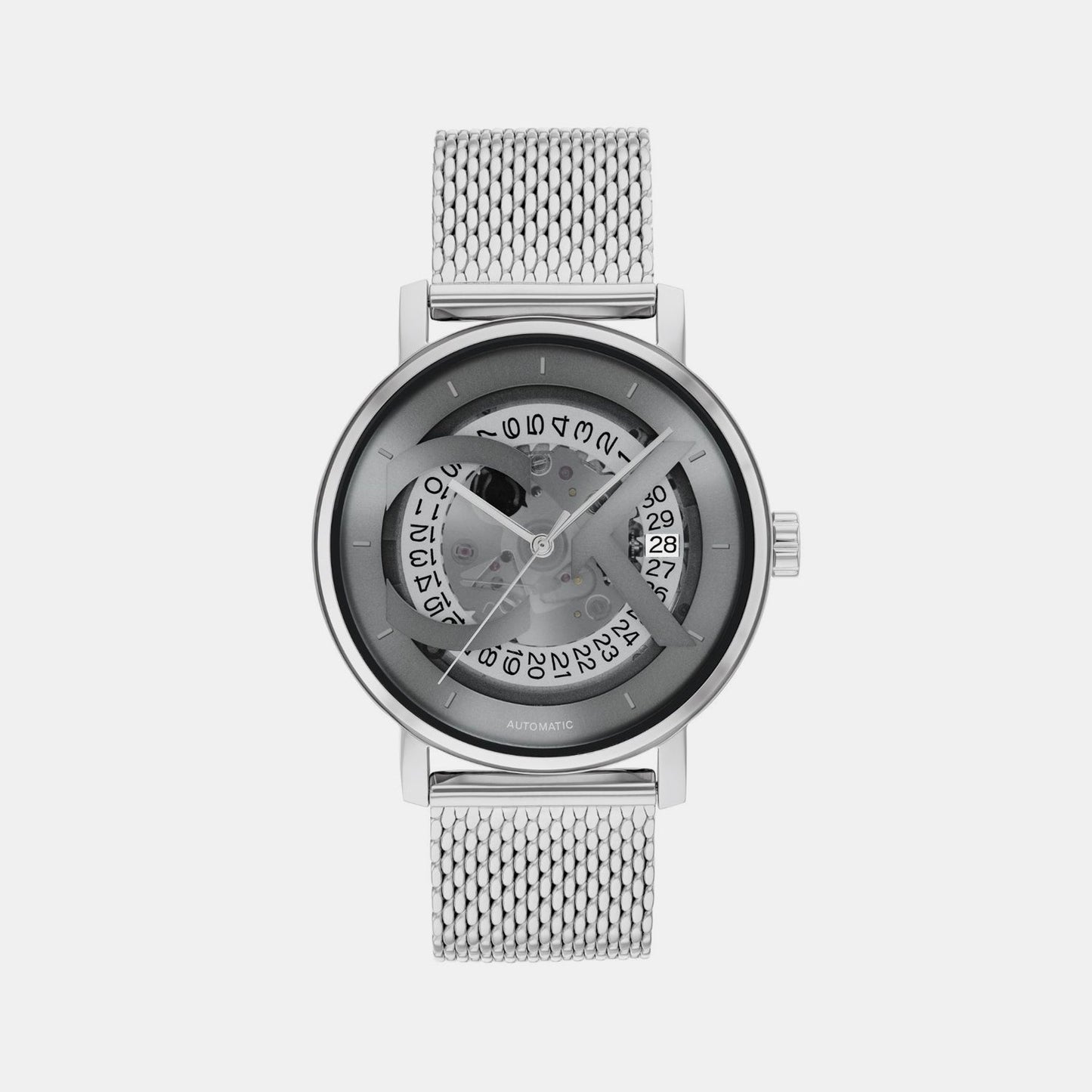 Iconic Men Automatic Grey Dial Analog Stainless Steel Watch 25300004