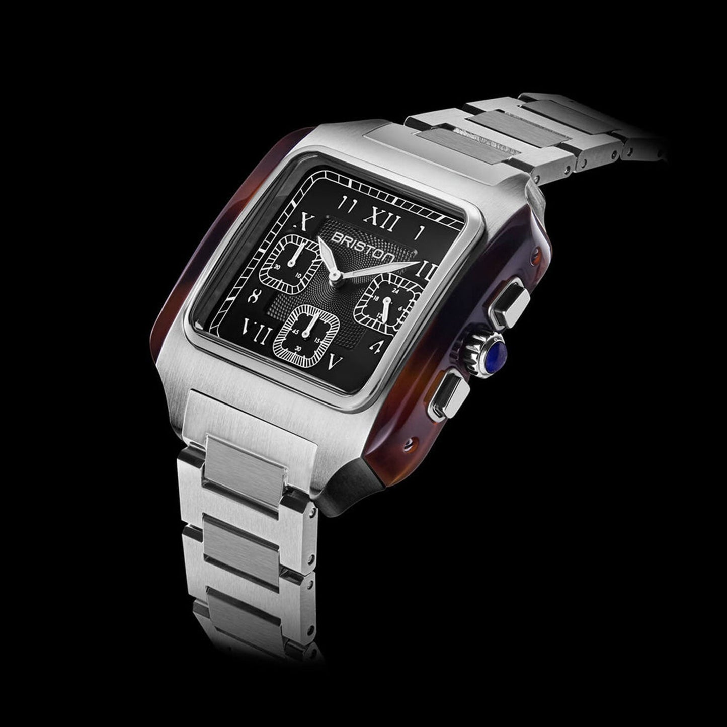 Unisex Quartz Black Dial Chronograph Stainless Steel Watch 261838.SA.T.1.SB