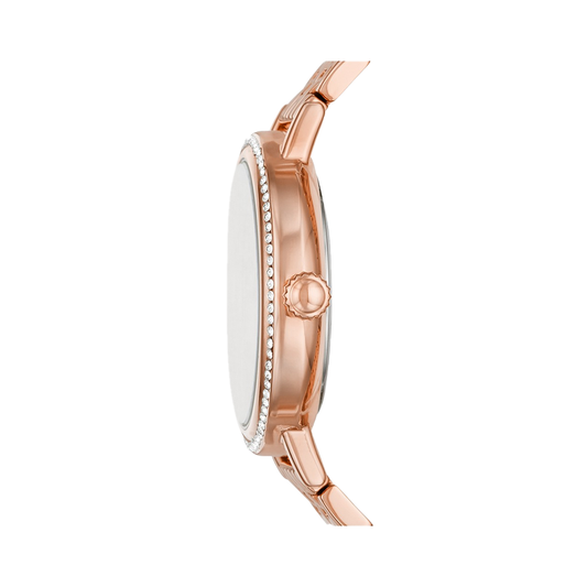 Fossil BQ3656 Reid Three-Hand Rose Gold-Tone Stainless Steel Watch