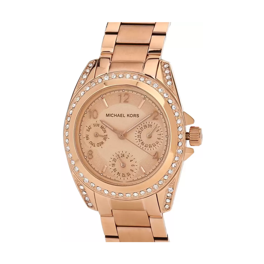 Michael Kors Blair Round Analog Rose Gold Dial Ladies Watch - MK5613