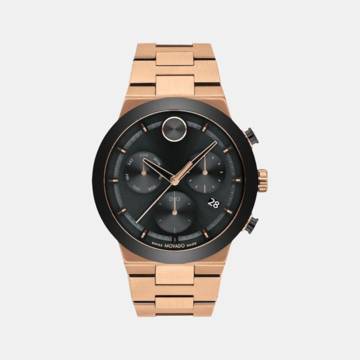 Bold Men Quartz Black Dial Chronograph Stainless Steel Watch 3600898