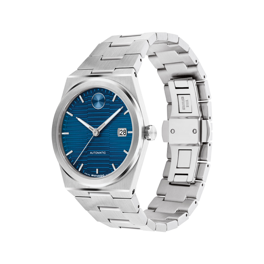 Movado BOLD Quest Automatic 39mm Moonlight Blue Dial Watch