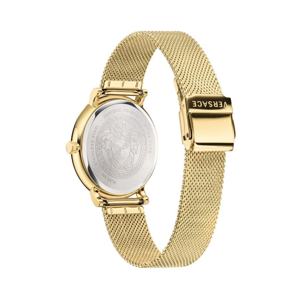 Versace V Circle Gent Round Analog Gold Dial Men Watch VBQ070017