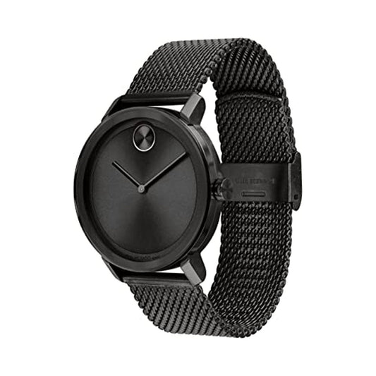Movado 3600792 Bold Evolution Black Ion-Plated Steel Case And Mesh Bracelet, Black Men's