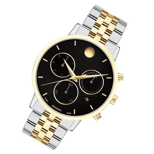 Movado Swiss Chronograph Men's Watch in Stainless Steel and Black Dial